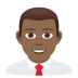 👨🏾‍💼 man office worker: medium-dark skin tone display on JoyPixels